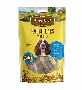DOG FEST - חטיף אוזני ארנב עם בשר ברווז DOG FEST - חטיף אוזני ארנב עם בשר ברווז