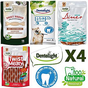 מארז 4 חטיפים דנטליים של דנטלייט מארז 4 חטיפים דנטליים של דנטלייט