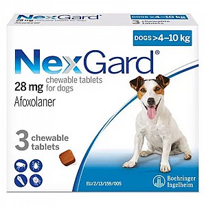 נקסגארד/NEXGARD לכלבים קטנים במשקל 4-10 קג נקסגארד/NEXGARD לכלבים קטנים במשקל 4-10 קג
