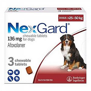 נקסגארד/NEXGARD לכלבים גדולים במשקל 25-50 קג נקסגארד/NEXGARD לכלבים גדולים במשקל 25-50 קג