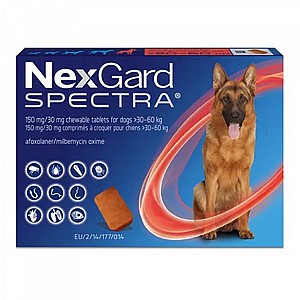 נקסגארד ספקטרה/NEXGARD לכלבים גדולים במשקל 30-60 קג נקסגארד ספקטרה/NEXGARD לכלבים גדולים במשקל 30-60 קג