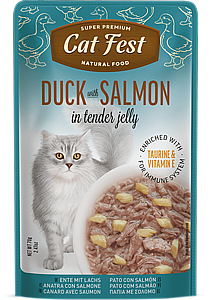 פאוץ קט פסט/Cat Fest - ברווז וסלמון פאוץ קט פסט/Cat Fest - ברווז וסלמון